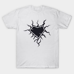 silhouette of love shaped crack T-Shirt